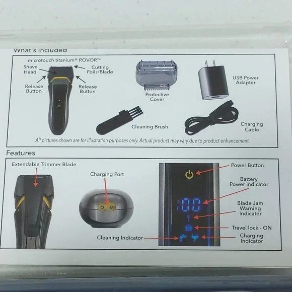 Microtouch Titanuim ROVOR Men's Wireless Rechargeable Shaver